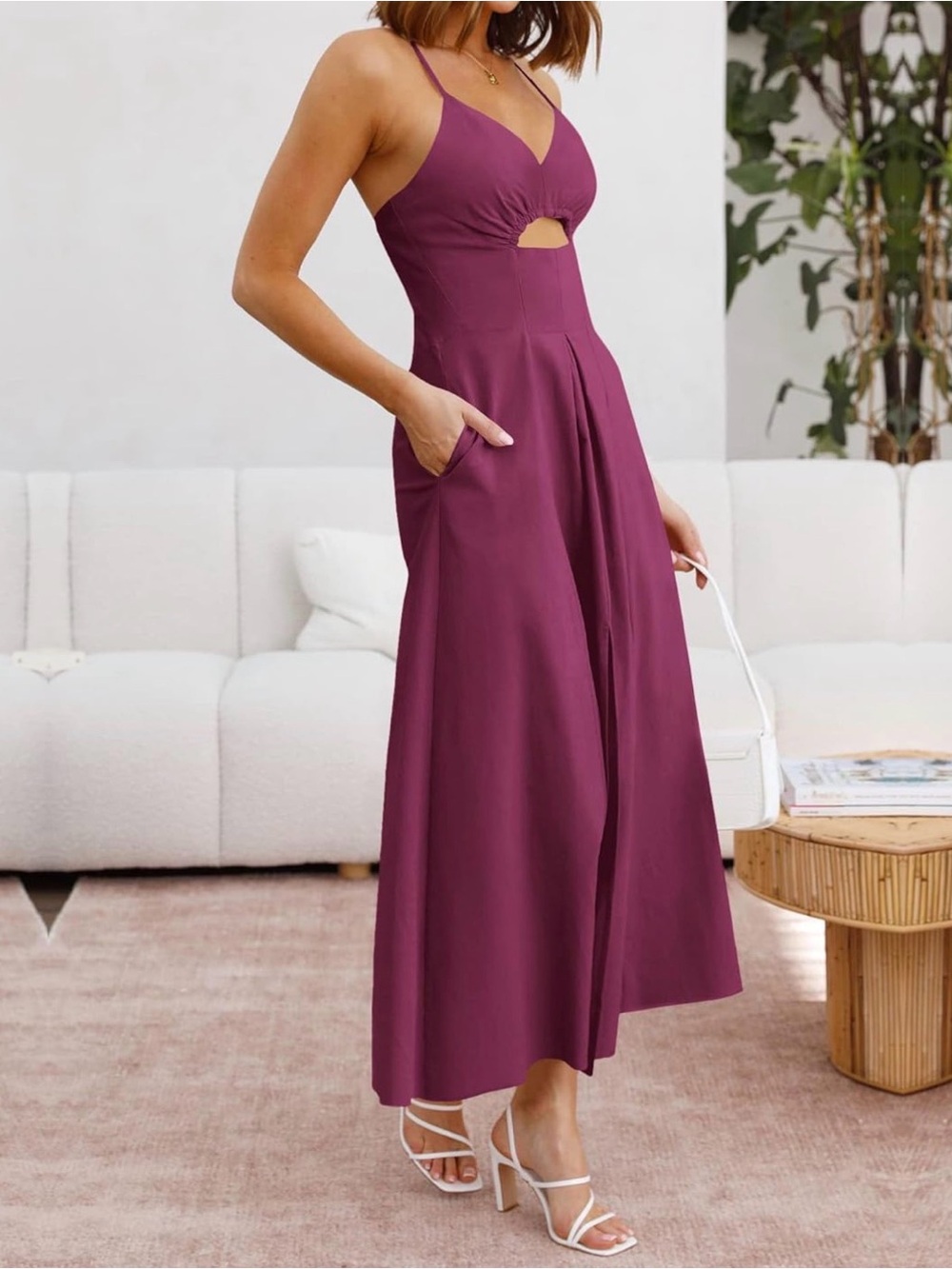 BTFBM Women Spaghetti Strap Midi Summer Dress